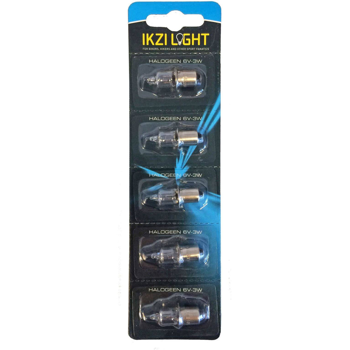 Ikzi Light halogeenlampje 6V-3W, losstaand lampje voor verlichting, zichtbaar met wit gloeilampje en zwarte fitting.