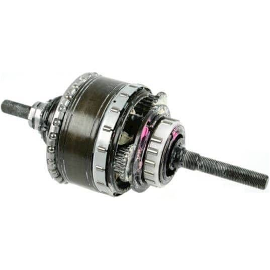 Shimano Nexus 8 binnenwerk naaf met center lock, 187 mm, voor naafversnellingen, geschikt voor fiets.