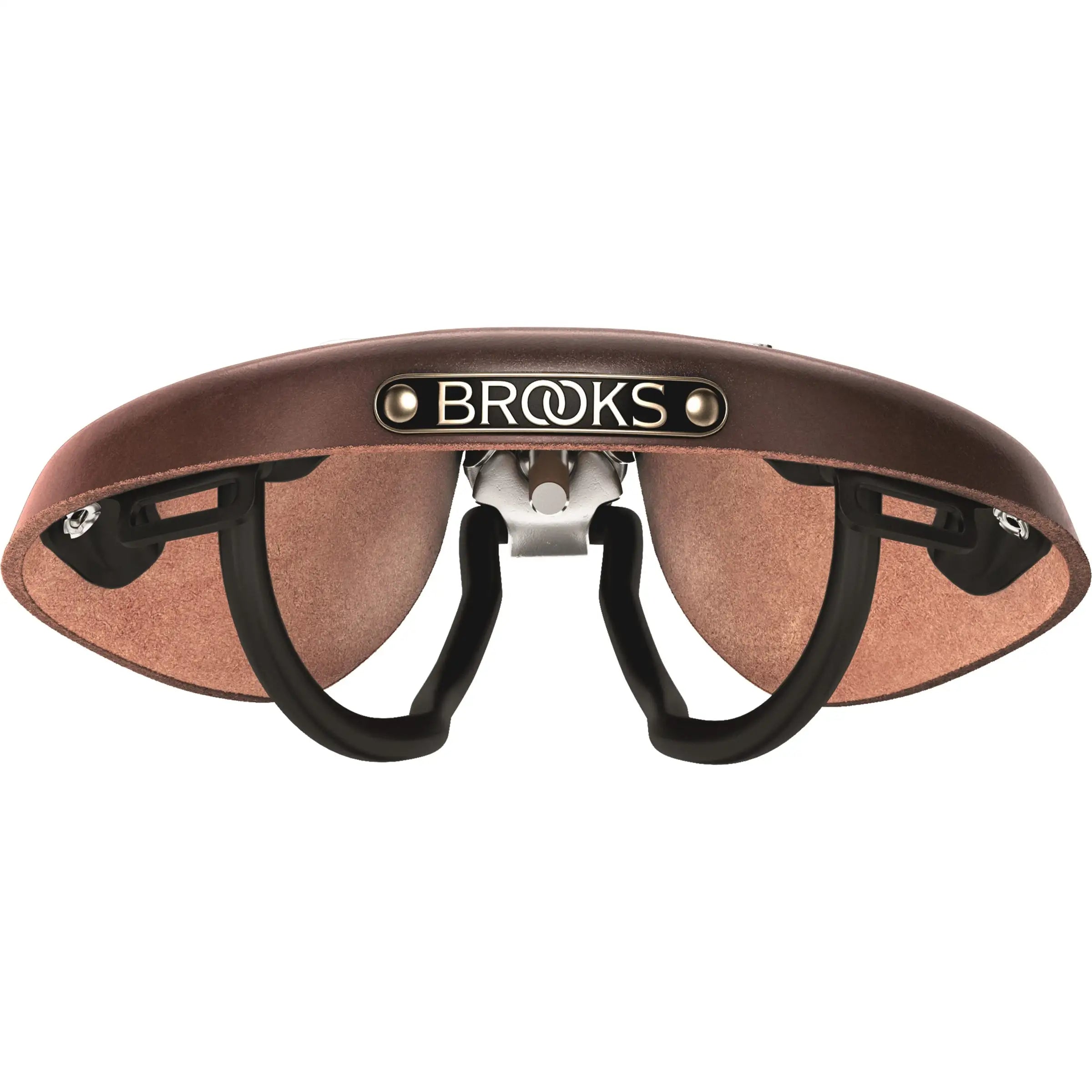 Brooks Fietszadel B17S voor dames, comfortabel stadsfiets en E-bike zadel, met leer en vintage uitstraling, zichtbaar op afbeelding.