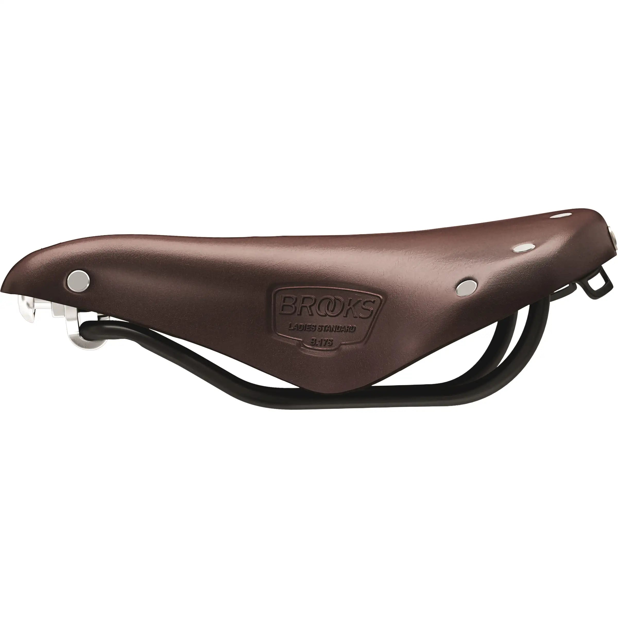 Brooks Fietszadel B17S voor dames op stadsfiets of e-bike, comfortabel en klassiek met lederen bekleding.