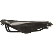 Brooks Fietszadel B17 voor heren, comfortabel stadsfiets- en e-bike zadel, zichtbaar in een close-up afbeelding.