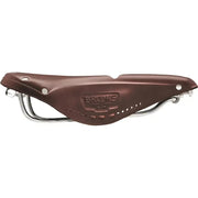 Brooks Zadel B17 Imperial Narrow voor heren, bruin, stadsfiets en e-bike zadel, comfortabel en duurzaam design.
