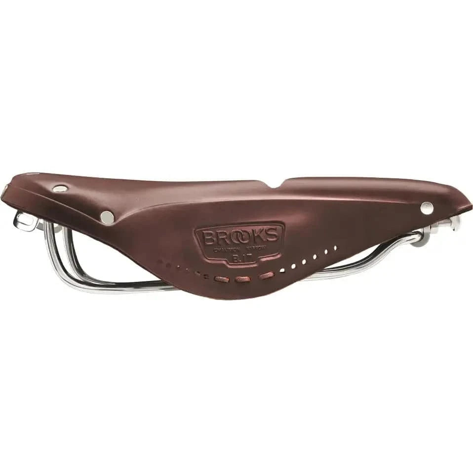 Brooks Zadel B17 Imperial Narrow voor heren, bruin, stadsfiets en e-bike zadel, comfortabel en duurzaam design.