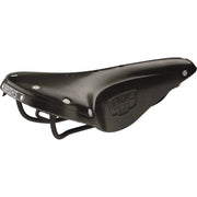 Brooks Fietszadel B17 Narrow voor stadsfiets en e-bike, comfortabel zadel met leren bekleding en slanke pasvorm, zichtbaar op de afbeelding.
