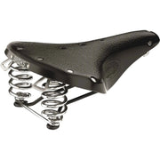 Brooks Fietszadel B67 voor heren, comfortabel stadsfiets en e-bike zadel, zwart met leren bekleding en ergonomische vorm.