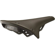 Brooks C17 Cambium All Weather fietszadel op stadsfiets of e-bike, waterbestendig en comfortabel voor dagelijks gebruik.