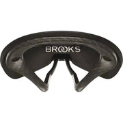 Brooks C13 Carved Cambium All Weather zwart stadsfiets- of e-bike zadel, comfortabel en duurzaam, met houten rand en ergonomische vorm.