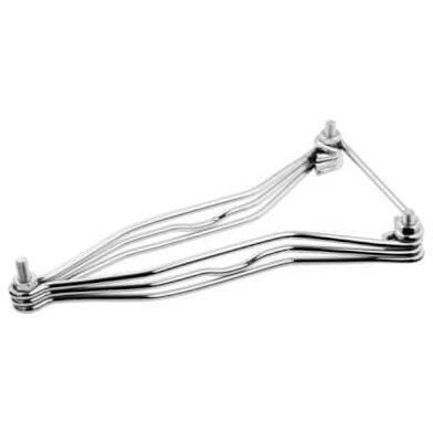 Brooks Zadelbrug B33 Chr, zadel toebehoren, zilverkleurige metalen steun voor Brooks zadels, close-up op afbeelding.