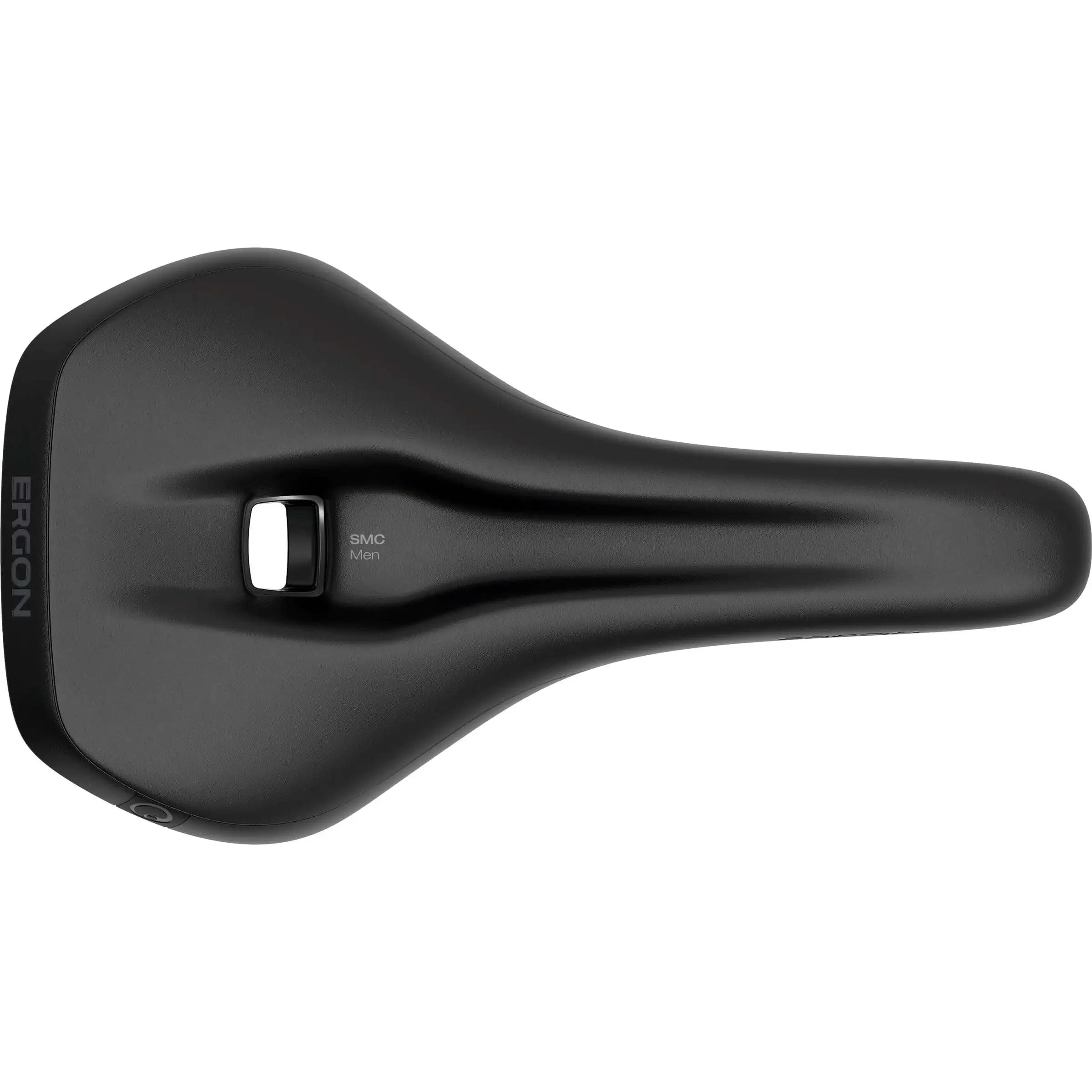 Zwart Ergon racefiets en MTB fietszadel voor heren, ergonomisch ontworpen voor comfort en prestaties.