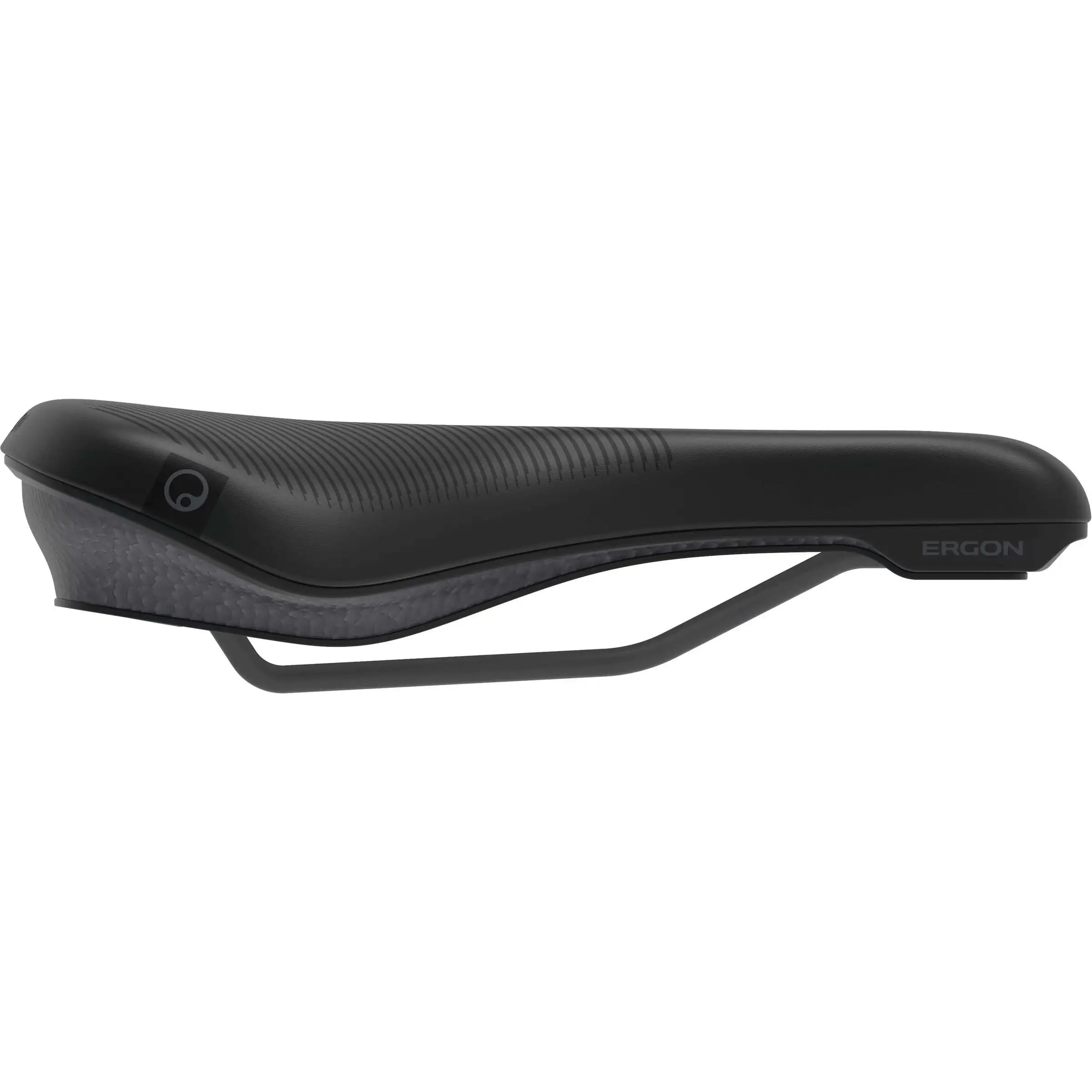 Ergon St Core Evo heren fietszadel voor stadsfiets en e-bike, zwart en grijs, met ergonomisch ontwerp voor comfort.