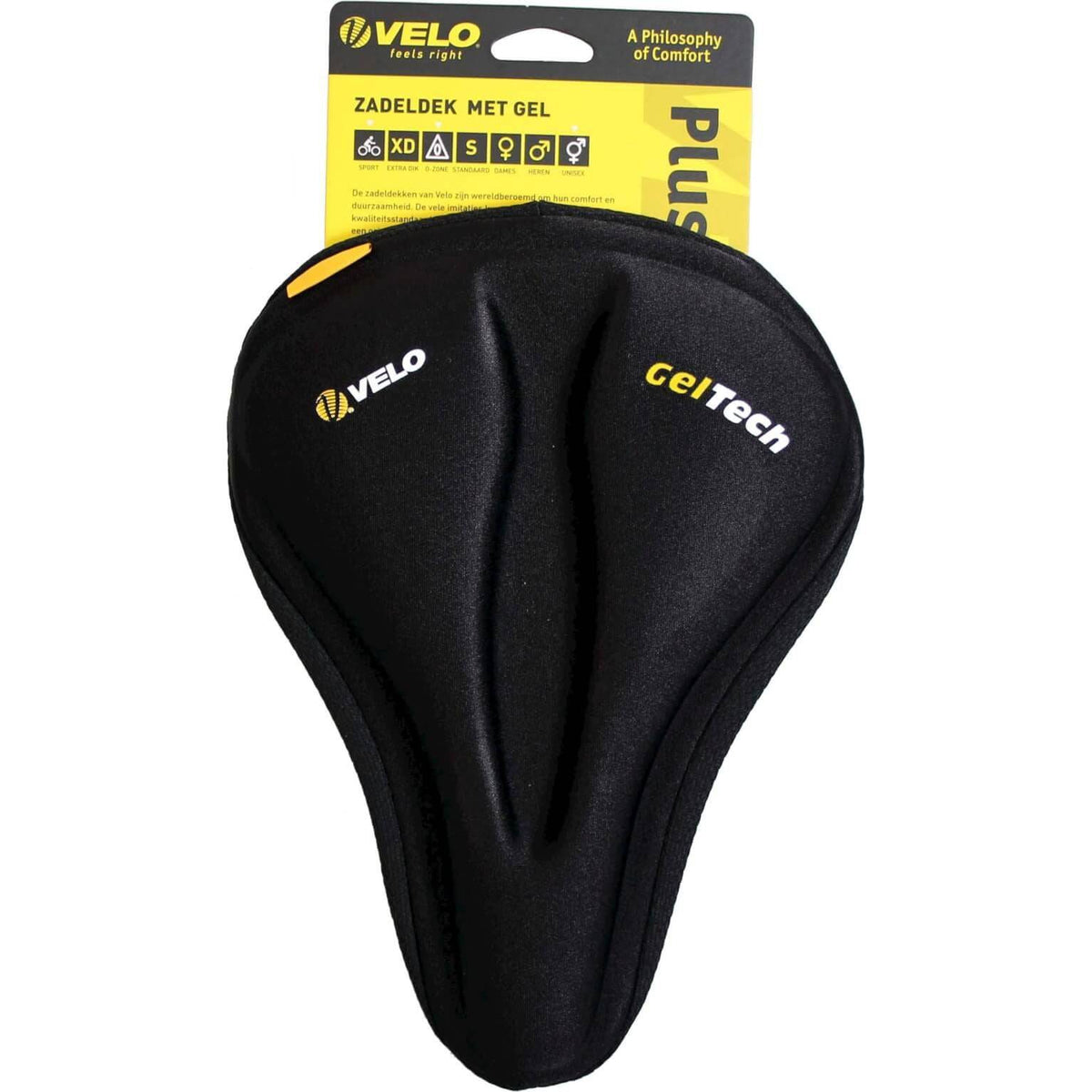 Velo zadeldek gel O-Zone, comfortabel zadelhoes met gelvulling voor extra zitcomfort, geschikt voor fietszadels.