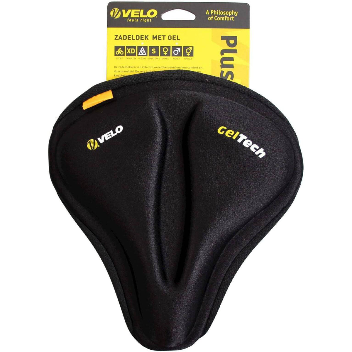 Velo Zadeldek Gel H O-Zone zadelhoes met gelvulling, comfortabel en waterbestendig voor fietsers.