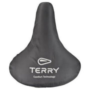 Zadelhoes van Terry in zwart, gemaakt van regenbestendig materiaal, geschikt voor zadels en bescherming tijdens ritten.