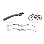 Polisport Mud-Pro achterspatbord voor 26-29" fietsen, zwart, met bevestiging voor zadelpen, beschermt tegen modder en water.