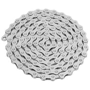 Edge 12-speed stalen fietsketting in zilver, geschikt voor snelle fietsen en duurzame rijervaring, zichtbaar in de afbeelding.