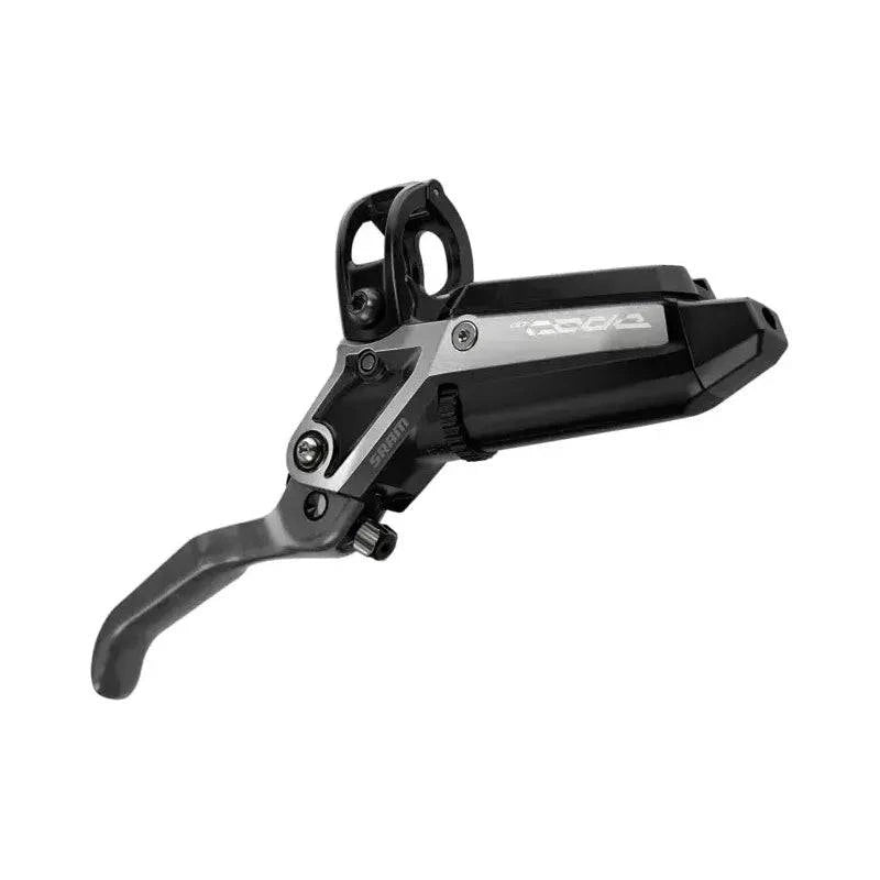 Sram Rem Code Ultimate C1 Db Cb Dm zwart remhendel en schakelhendel voor mountainbiken, zichtbaar in close-up.