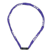 Axa Rigid RCC kettingslot 120 cm met cijferslot en polyester hoes, blauw, stevig beveiligingsslot voor fietsen.