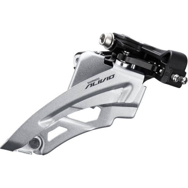 Shimano Alivio Voorderailleur FD-M3100 3X9-speed zijschommel, middelhoge klem voor mountainbike en racefiets, duidelijk zichtbaar.