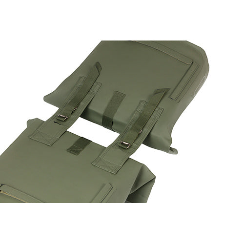 Basil City dubbele fietstas van moss green waterafstotende stof met reflectie, geschikt voor 28-32 liter fietsmanden.