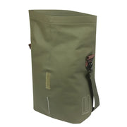 Basil City MIK fietstassen voor zo'n 14-16 liter, mosskleur, enkel model met studs, geschikt voor fietsshopper.
