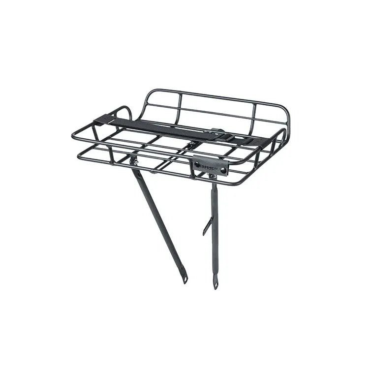 Basil Portland voordrager 26/28 inch van aluminium met opstaande rand voor fiets, zwart, stevig en lichtgewicht.