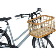 Groene Basil Life rotan fietsmand voor op de voordrager, 30 liter, ecologisch rotan, geschikt voor fietsen.