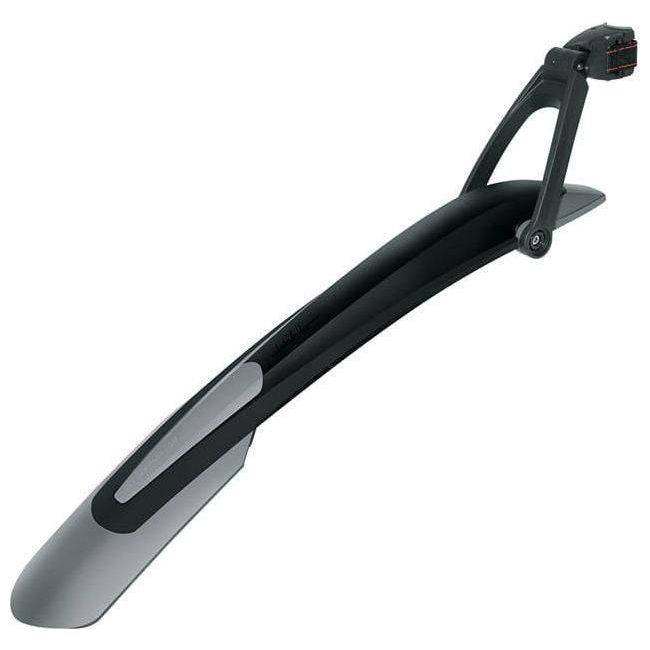 Zwart SKS X-Blade II achterspatbord van PVC met quick-release en diefstalbeveiliging voor fiets, zichtbaar van achteren