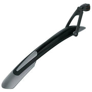 Zwart SKS X-Blade II achterspatbord van PVC met quick-release en diefstalbeveiliging voor fiets, zichtbaar van achteren