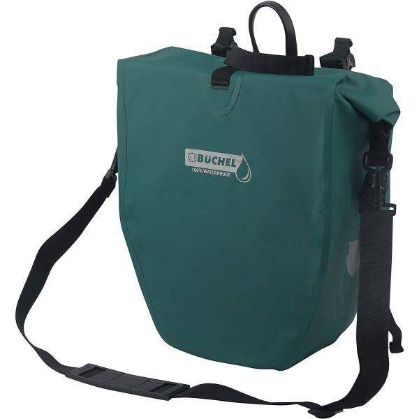 Turquoise Büchel enkele fietstas, 100% waterdicht en 25,4 liter, voor veilig en droog fietsgebruik