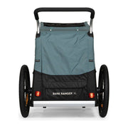 Burley Bark Ranger XL hondenfietskar in zwart en blauw met grote 20-inch wielen, geschikt voor hondenreizen.