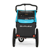 Burley D'lite X enkele kinderfietskar in Sage Green en Charcoal Grey, geschikt voor veilig en comfortabel vervoer van kinderen