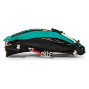 Burley Encore X kinderfietskar voor 2 kinderen, inklapbaar met vering, turquoise, comfortabele en veilige fietsdrager voor kinderen