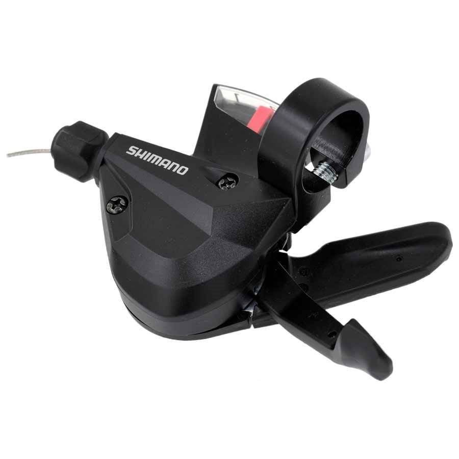 Shimano Altus SL-M315 3-speed Rapidfire Plus linkers, MTB shifters met ergonomische handgrepen en bedieningsknoppen.
