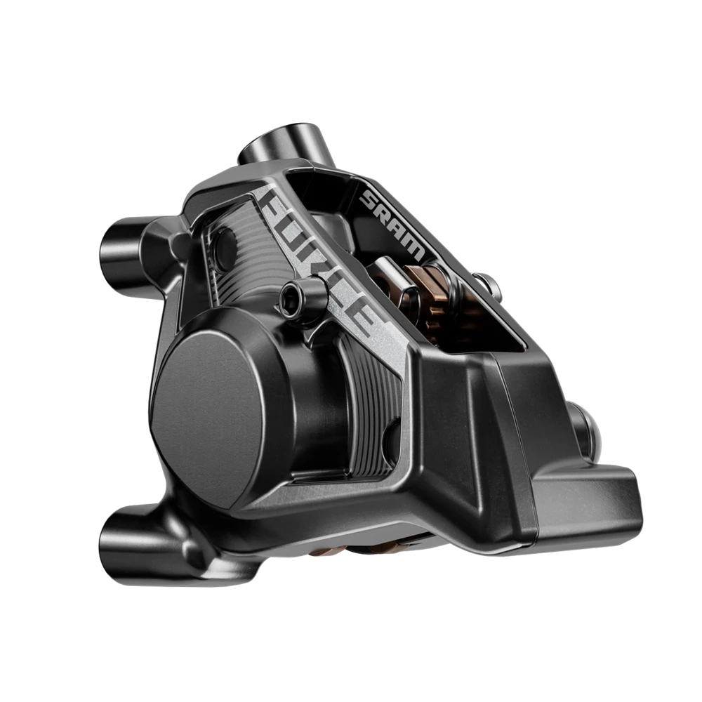 Zwart gepolijste Sram Force AXS E1 12/13V hydraulische rem- en schakelgreep met carbon finish, zichtbaar met laserprintdetail