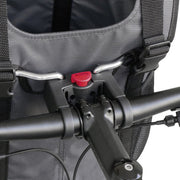 Grijze KLICKfix hondenfietsmand Doggy Shopper 24 liter met stevige structuur en comfortabele handgreep voor huisdieren.