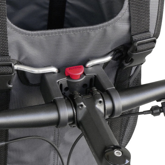 Klickfix Mandtas Doggy Shopper hondenfietsmand in grijs, 24 liter, geschikt voor fietstransport van huisdieren