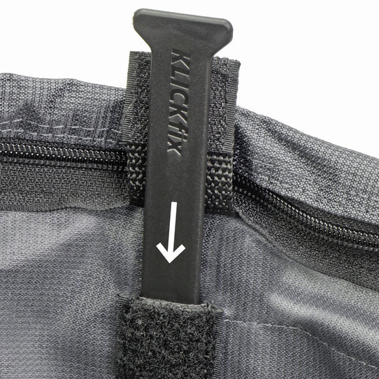 Klickfix Mandtas Doggy Shopper hondenfietsmand in grijs, 24 liter, geschikt voor fietsgebruik en hondenvervoer.