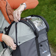 KLICKfix Doggy Shopper hondenfietsmand in grijs met 24 liter capaciteit voor hondenvervoer op de fiets
