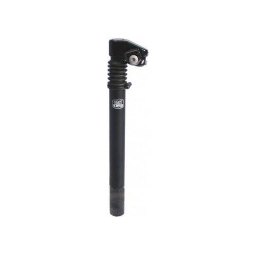 Zwarte XLC zadelpen Comp Easy met verende klem, 27,2 mm diameter, 300 mm lengte, aluminium, voor fiets.