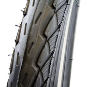 Zwarte Deli Tire buitenband SA-206 24 x 1.75 voor stadsfiets, zichtbaar met profiel en stevige rubberconstructie