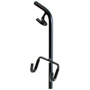Steco zwarte stabiele driepoot fietsdisplay voor presentatie van fietsen of accessoires.