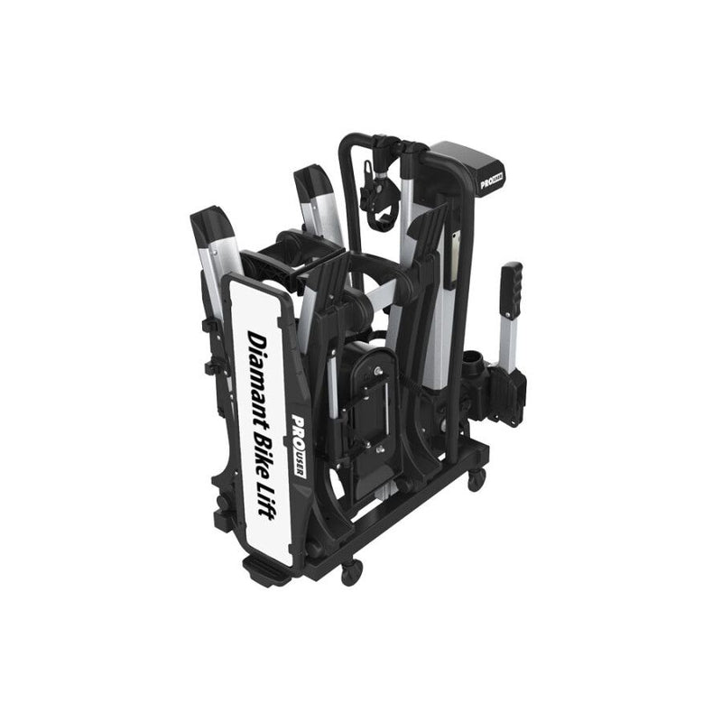 Pro-User Diamant Bike Lift fietsendrager voor elektrische fietsen, trekhaak, stevig en gebruiksvriendelijk, zichtbaar in de afbeelding