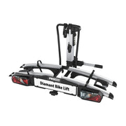 Pro-User Diamant Bike Lift fietsendrager voor trekhaak, elektrisch bedienbare fietsendrager voor veilige fietstransport.