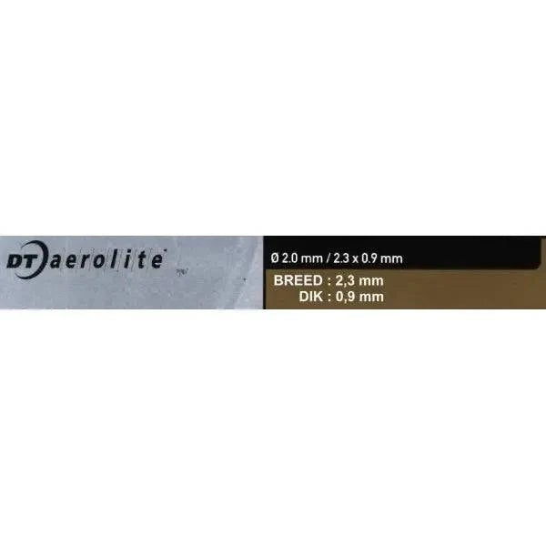 Zwarte DT Swiss Aerolite 14x274 wielspaken zonder nippel, lichtgewicht en duurzaam voor racefietsen