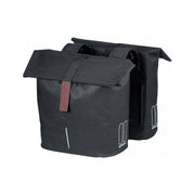 Basil City dubbele fietstas 28-32 liter, bruine waterdichte bagage tas voor fiets met universele beugel, 30x18x49 cm