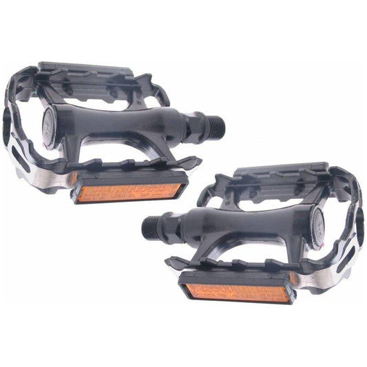 Edge Pedaalset Mtb Low Profile - Aluminium Zwart Met Polish Zijkant - Le Coq Wielerartikelen