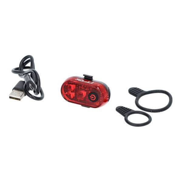 XLC Altair Plus Cl-R26+ achterlicht voor fiets met heldere led-verlichting en rode behuizing op fietsachterlicht afbeelding