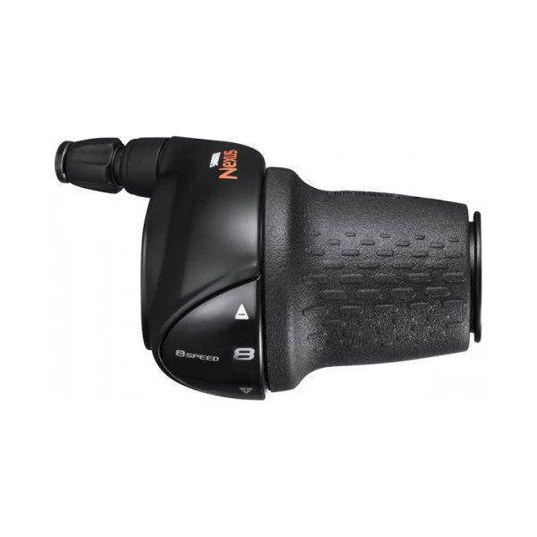 Shimano Nexus SL-C6000-8 shifter rechts zonder remgreep, model voor naafdynamo of derailleurverstelling, gedetailleerde close-up.