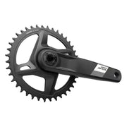 Zwart Sram Apex 1 Wide D1 Dub gravel crankstel met 12 snelheden en 40T kettingblad, zichtbaar op de afbeelding.