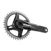 Sram Force D2 Dub gravel crankstel met 40T kettingblad, zwart met zilveren details, op een witte achtergrond